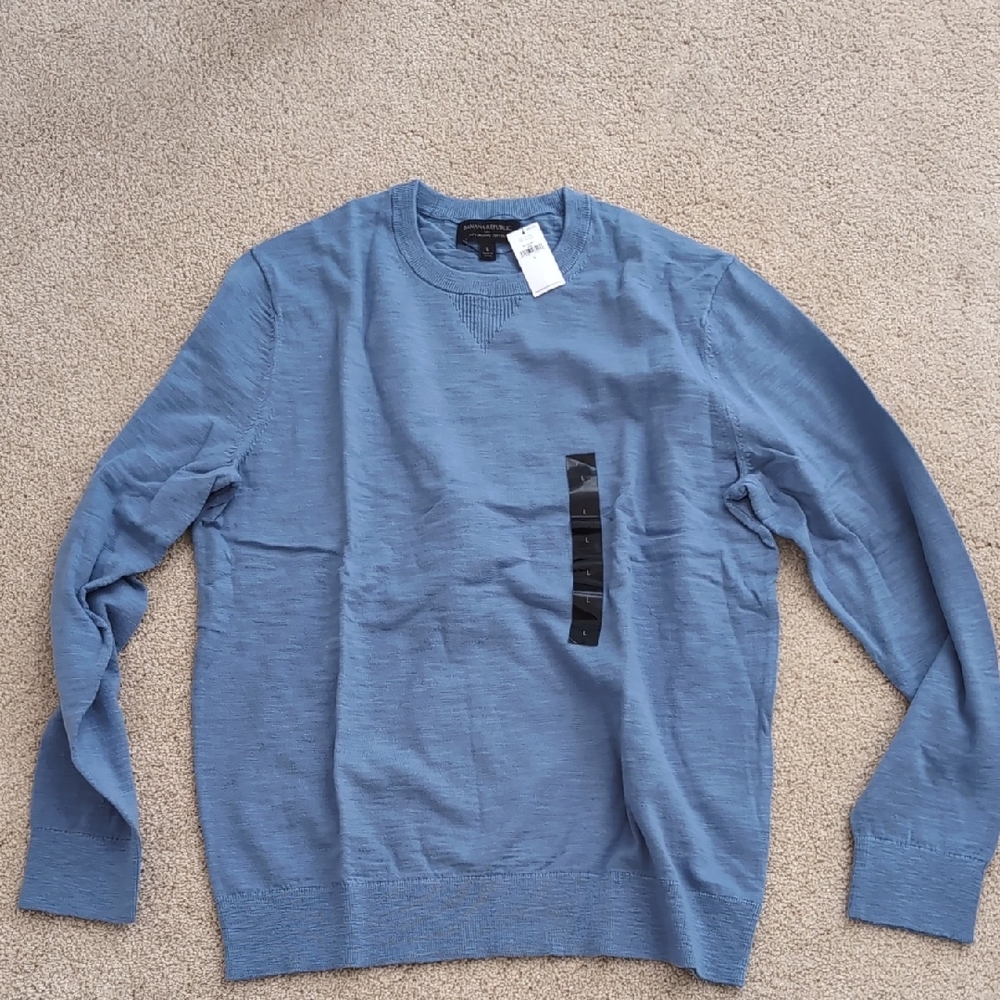 (Final Price)Banana Republic Men's Slate Blue Crewneck Sweater